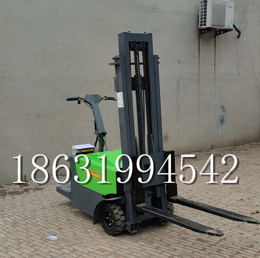 和平区优程全电动叉车插腿式堆高车液压装卸车1.5吨升高小型站驾式铲车